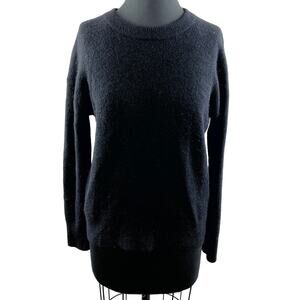 BABATON Sweater Black Nylon Stretch Cropped Crew Neck Knit Fleece Size 2XS